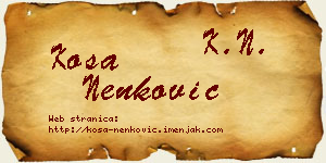 Kosa Nenković vizit kartica